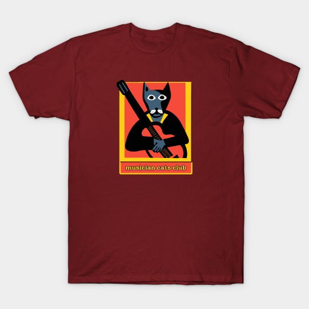 Picasso Style Musician Cats Club T-Shirt by MusicianCatsClub